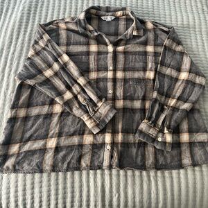 Old Navy Plaid Button-Down Boyfriend Shirt